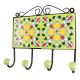 Pea Green Floral Ceramic Tile Wall Hook